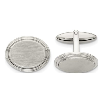 Men's Chisel Stainless Steel Oval Cufflinks