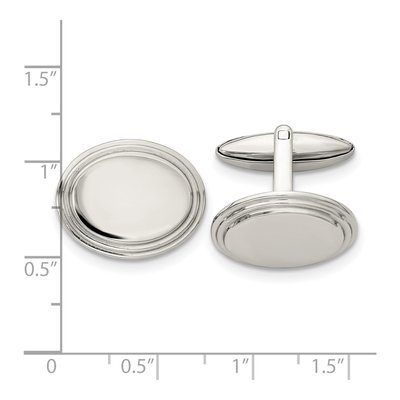 Men's Stainless Steel Oval Cufflinks – view 3