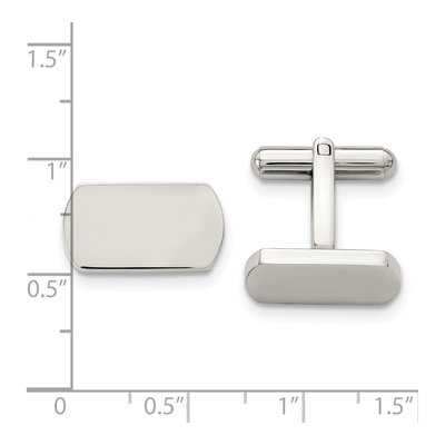 Men's Stainless Steel Polished Cufflinks – view 3