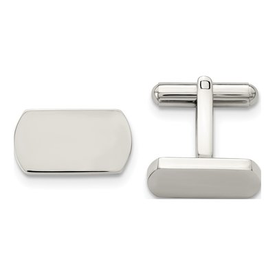 Men's Stainless Steel Polished Cufflinks