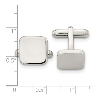Stainless Steel Rounded Square Cufflinks – view 5