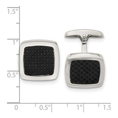 Men's Chisel Stainless Steel Carbon Fiber Cufflinks – view 5