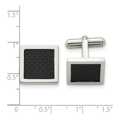 Stainless Steel Black Carbon Fiber Cufflinks – view 5