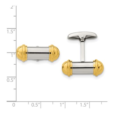 Men's Stainless Steel Gold-Tone Cufflinks – view 3