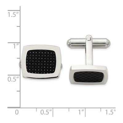 Men's Chisel Stainless Steel Carbon Fiber Cufflinks – view 5