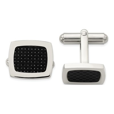 Men's Chisel Stainless Steel Carbon Fiber Cufflinks