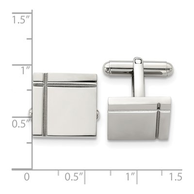 Men's Chisel Stainless Steel Square Cufflinks – view 5