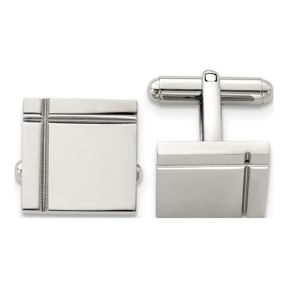 Men's Chisel Stainless Steel Square Cufflinks