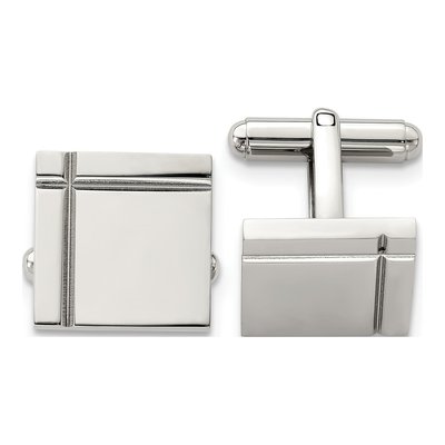 Men's Chisel Stainless Steel Square Cufflinks