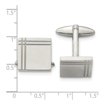 Stainless Steel Polished Square Cufflinks – view 5