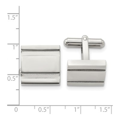 Men's Stainless Steel Polished Square Cufflinks – view 5