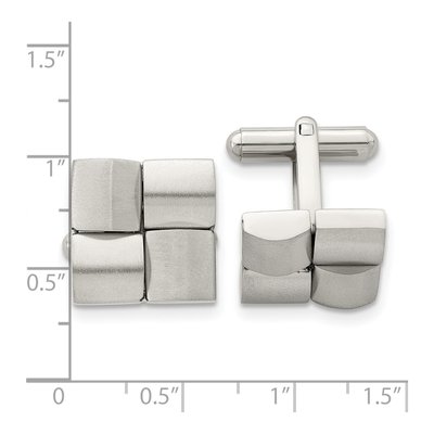 Stainless Steel Brushed Cufflinks for Men – view 5