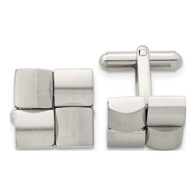 Stainless Steel Brushed Cufflinks for Men