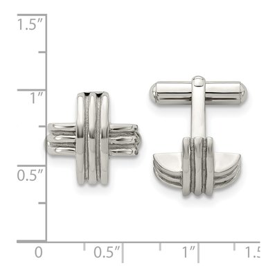 Stainless Steel Fancy X Cufflinks – view 3