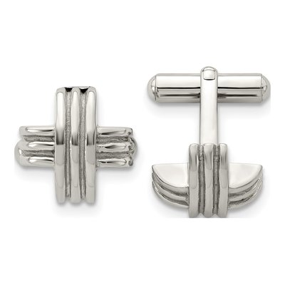 Stainless Steel Fancy X Cufflinks