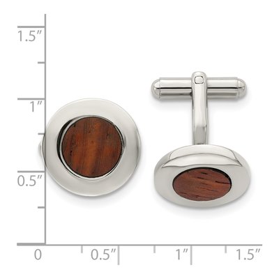 Men's Stainless Steel Koa Wood Cufflinks – view 5