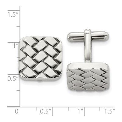 Men's Chisel Stainless Steel Weave Cufflinks – view 5