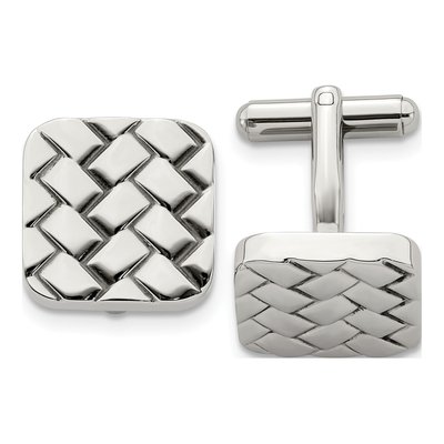 Men's Chisel Stainless Steel Weave Cufflinks