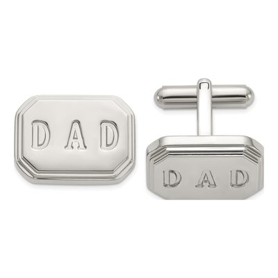 Stainless Steel Enameled Dad Cufflinks