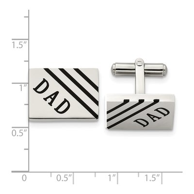 Stainless Steel Enameled Dad Cufflinks – view 5