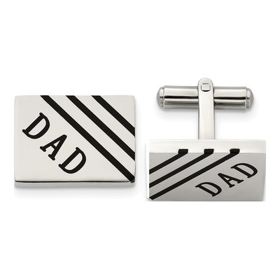 Stainless Steel Enameled Dad Cufflinks