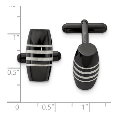 Stainless Steel Black IP Cufflinks – view 4