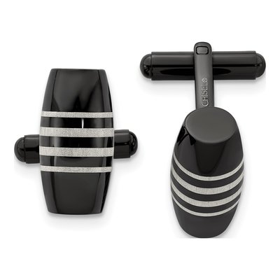 Stainless Steel Black IP Cufflinks