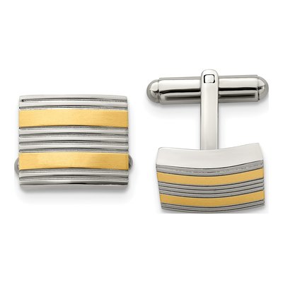 Men's Chisel Stainless Steel Yellow IP Cufflinks