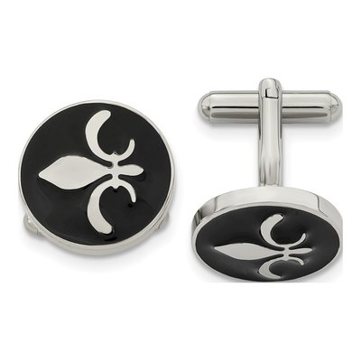 Men's Chisel Stainless Steel Fleur de Lis Cufflinks