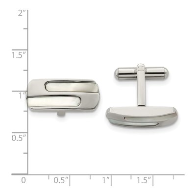 Men's Stainless Steel Mother of Pearl Cufflinks – view 3