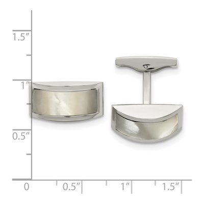 Chisel Stainless Steel Mother of Pearl Cufflinks – view 4