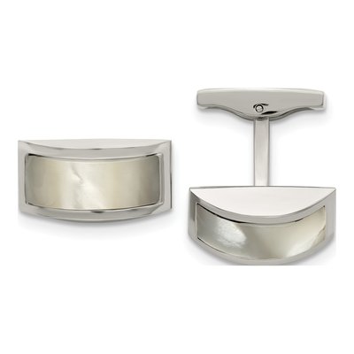 Stainless Steel Mother of Pearl Cufflinks