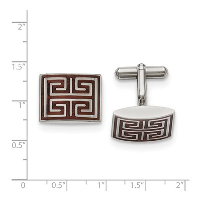 Steel & Koa Wood Cufflinks for Men – view 4
