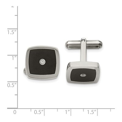 Stainless Steel Enameled CZ Cufflinks – view 4