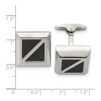 Men's Stainless Steel Carbon Fiber Cufflinks – view 3