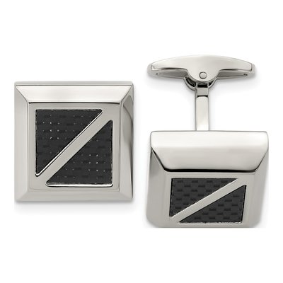 Men's Stainless Steel Carbon Fiber Cufflinks