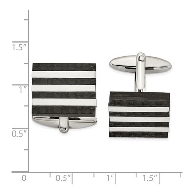 Men's Stainless Steel Carbon Fiber Cufflinks – view 3