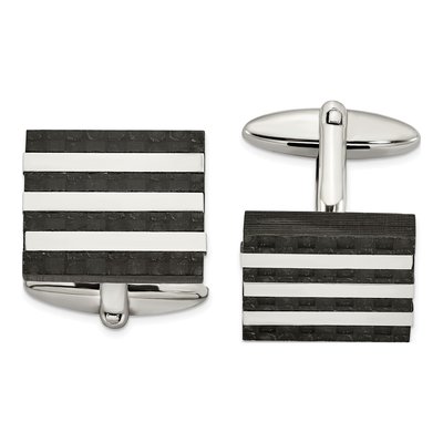 Men's Stainless Steel Carbon Fiber Cufflinks