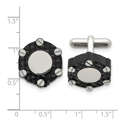 Men's Stainless Steel & Carbon Fiber Cufflinks – view 3