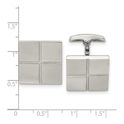 Men's Chisel Stainless Steel Square Cufflinks – view 4