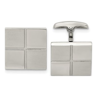 Men's Chisel Stainless Steel Square Cufflinks