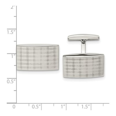 Men's Stainless Steel Laser Design Cufflinks – view 4