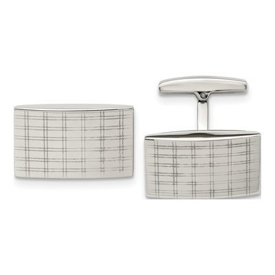 Men's Stainless Steel Laser Design Cufflinks