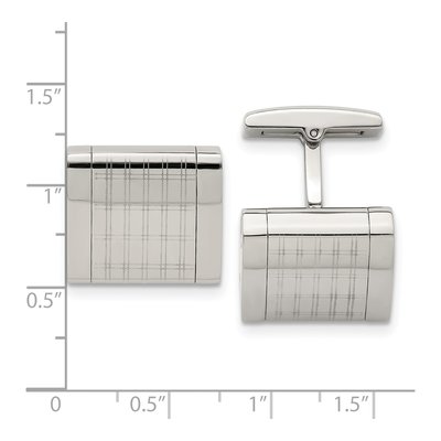 Men's Stainless Steel Square Cufflinks – view 3
