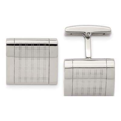 Men's Stainless Steel Square Cufflinks