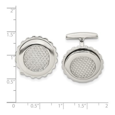 Men's Stainless Steel Round Cufflinks – view 3