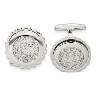 Men's Stainless Steel Round Cufflinks