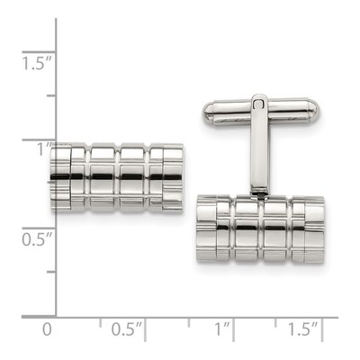 Men's Chisel Stainless Steel Cylinder Cufflinks – view 4