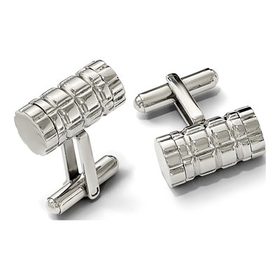 Men's Chisel Stainless Steel Cylinder Cufflinks – view 5