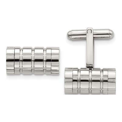 Men's Chisel Stainless Steel Cylinder Cufflinks